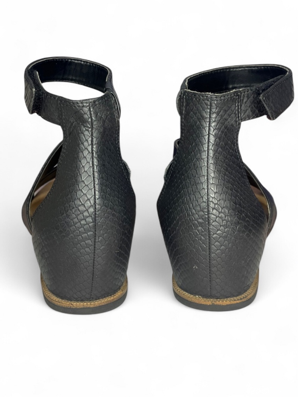 Dr. Scholl's women's Freedom Cushioned Insole Black Wedge Sandals Size 7 - Picture 4 of 8